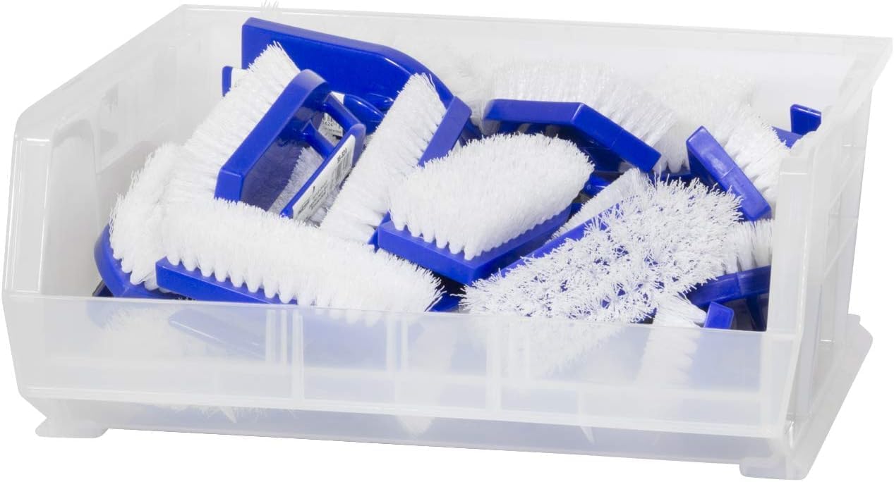 Akro-Mils 30250 AkroBins Plastic Storage Bins, 15"x16"x7", Clear, 6-Pack | Space-Saving Stackable Bins for Garage, Pantry, Craft Organization