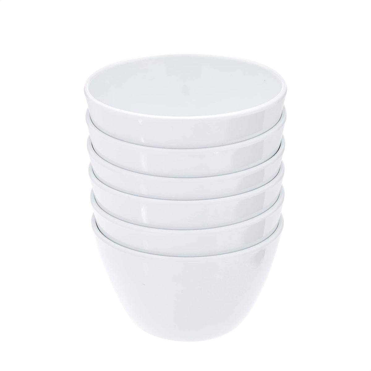 Amazon Basics Melamine Small Bowls for Sauces, Dessert, Round Serving Bowls, BPA Free, Dishwasher Safe, 8 oz, White, 6-Piece Set