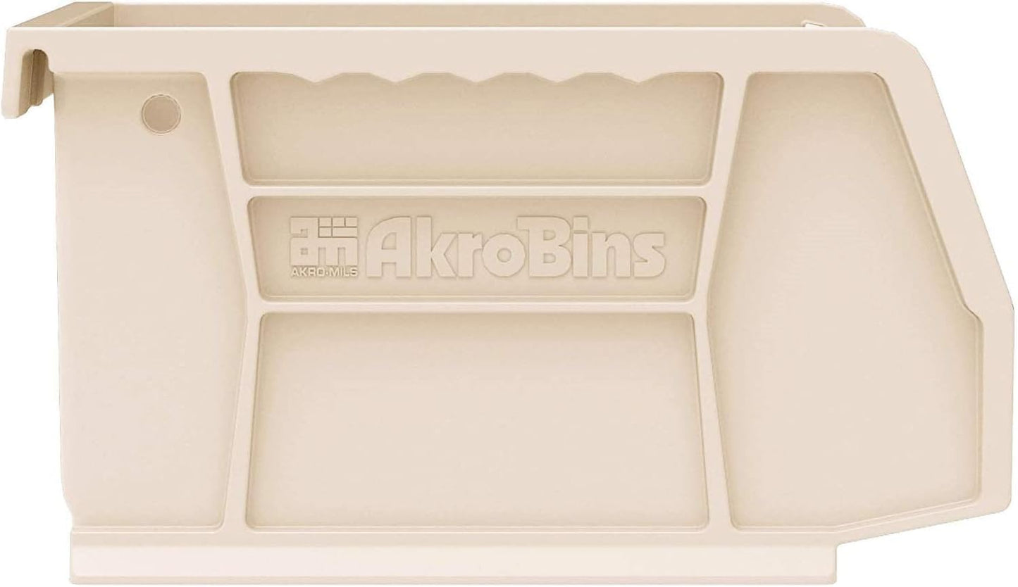 Akro-Mils 30210 AkroBins Plastic Storage Bins, 5"x4"x3", Stone, 24-Pack | Space-Saving Stackable Bins for Garage, Pantry, Craft Organization