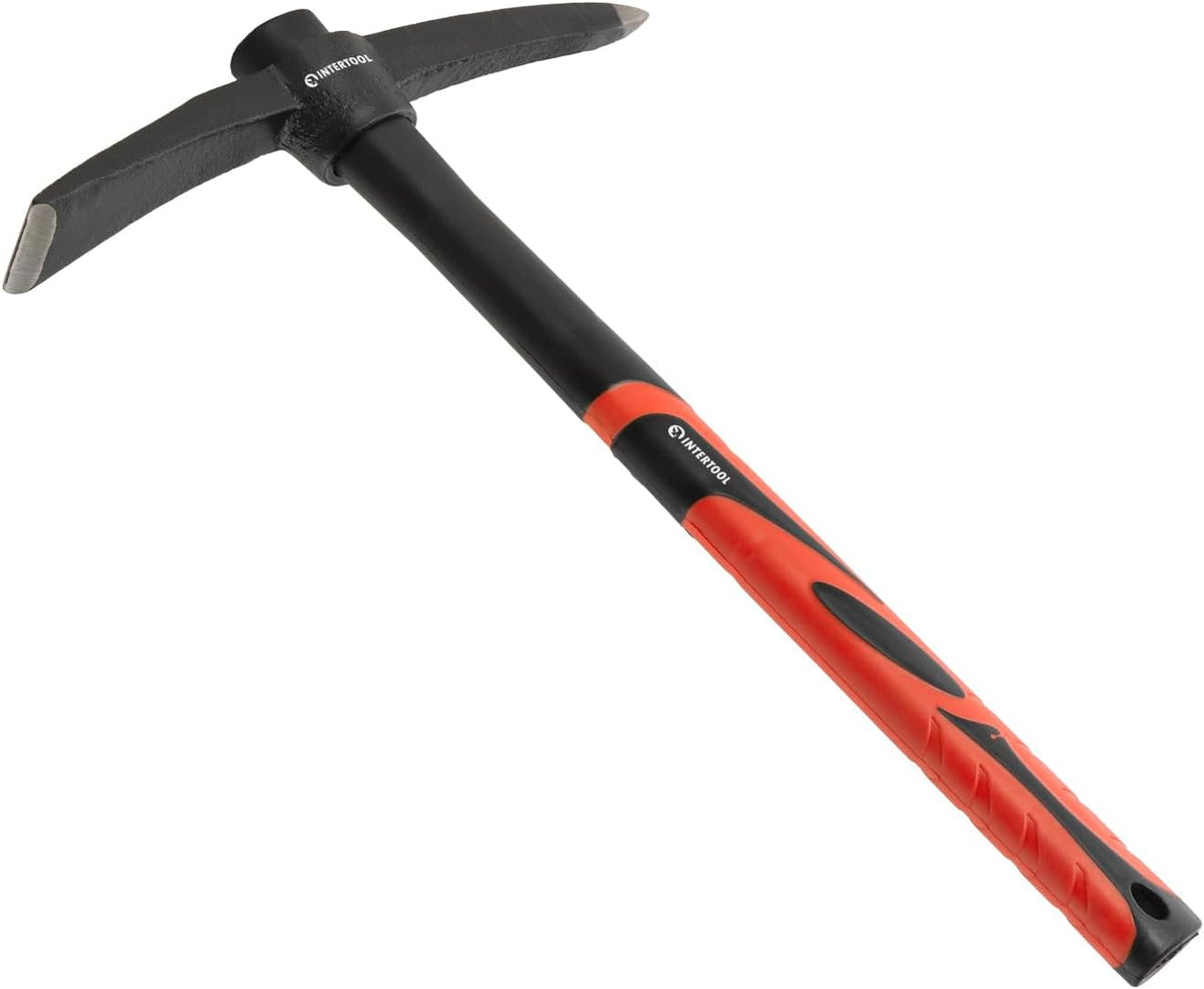INTERTOOL Cutter Mattock - 36” Digging Tool for Gardening with Cutter & Adze - Non-Slip Fiberglass Handle HT08-0307