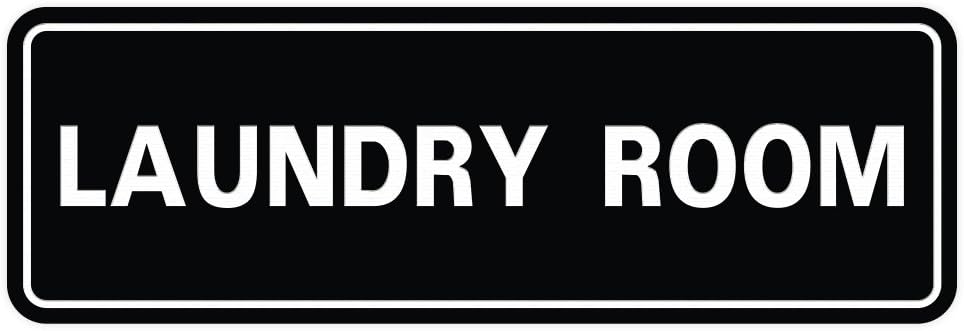 All Quality Standard Laundry Room Wall or Door Sign - Durable Signage | Ideal for Managed Properties, Hospitality Industry & Shared Laundry Facilities - Black - Large (1 Pack)
