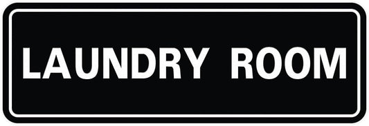 All Quality Standard Laundry Room Wall or Door Sign - Durable Signage | Ideal for Managed Properties, Hospitality Industry & Shared Laundry Facilities - Black - Large (1 Pack)