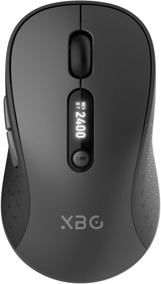 XBG B15Pro Tri-Mode Wireless Bluetooth Mouse with LED Display for Laptop