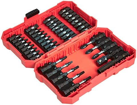 Amazon Basics 42-Piece Impact Screwdriver Bit Set with Phillips, Slotted and Torx Bits, Portable Storage Case