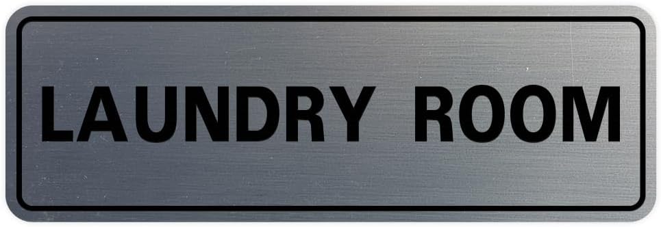All Quality Standard Laundry Room Wall or Door Sign - Durable Signage | Ideal for Managed Properties, Hospitality Industry & Shared Laundry Facilities - Black - Large (1 Pack)