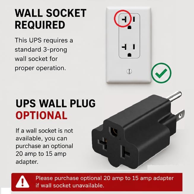 2000VA/1200W Battery Backup UPS with AVR, 6 Outlets for PC