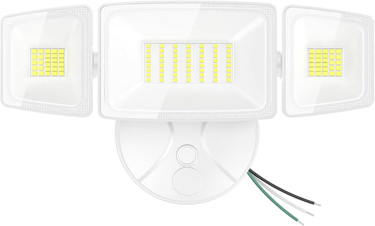 Onforu 75W Flood Lights Outdoor, 7000LM Brightness Security Lights Switch Controlled, 3 Adjustable Heads, IP65 Waterproof, 6500K Wall Mount Exterior LED Flood Light
