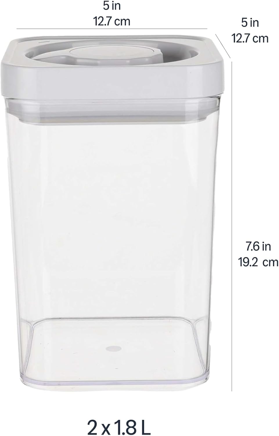 Amazon Basics Airtight Food Storage Containers, BPA Free, Dishwasher Safe, with Twist/Turn Lids, for Kitchen Pantry Organization, 10-Piece Square Set, Clear Plastic
