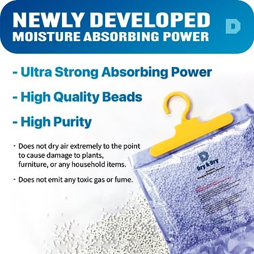 Dry & Dry 5 Pack[14 OZ] Premium Moisture Absorbers for Home, Basement & Bedroom - Small Dehumidifiers