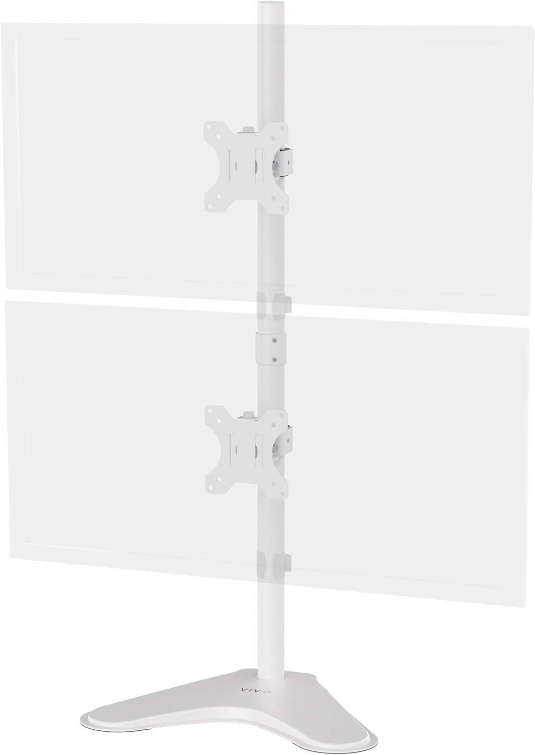 VIVO Dual Monitor Desk Stand Free-Standing LCD Mount, Holds in Stacked Vertical Position 2 Ultrawide Screens up to 34 inches, White, STAND-V002LW