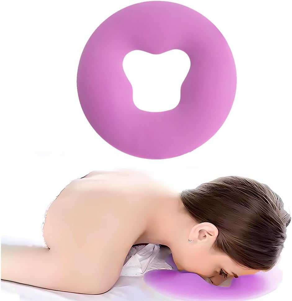 OULIGET Silicone Face Massage Pillow,SPA Beauty Face Relax Headrest,Salon Skin Care Soft Overlay Travel Head Support,Black