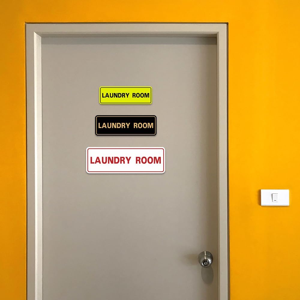 All Quality Standard Laundry Room Wall or Door Sign - Durable Signage | Ideal for Managed Properties, Hospitality Industry & Shared Laundry Facilities - Black - Large (1 Pack)