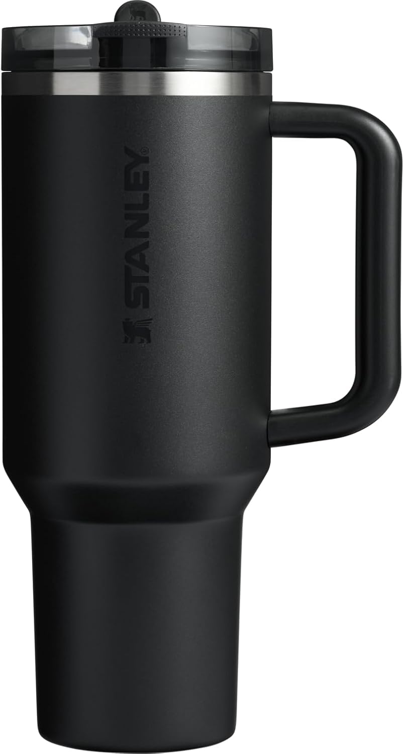 STANLEY Quencher ProTour Flip Straw Tumbler with Leakproof Lid 40 oz | Built-In Straw and Handle | Cup Holder Compatible for Travel | Insulated Stainless Steel Cup | BPA-Free | Black