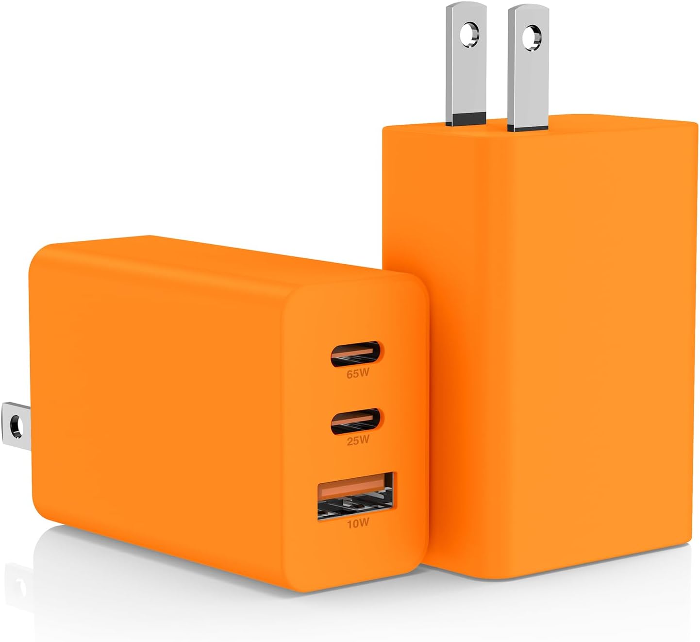 2Pack 65W USB C Wall Charger Block, 3-Port USB C Charging Adapter 100W Type C Super Fast Charging Power Plug Cube for MacBook Pro/Air,i-Pad Pro,i-Phone 17/16/15, Galaxy S25,and More-Black