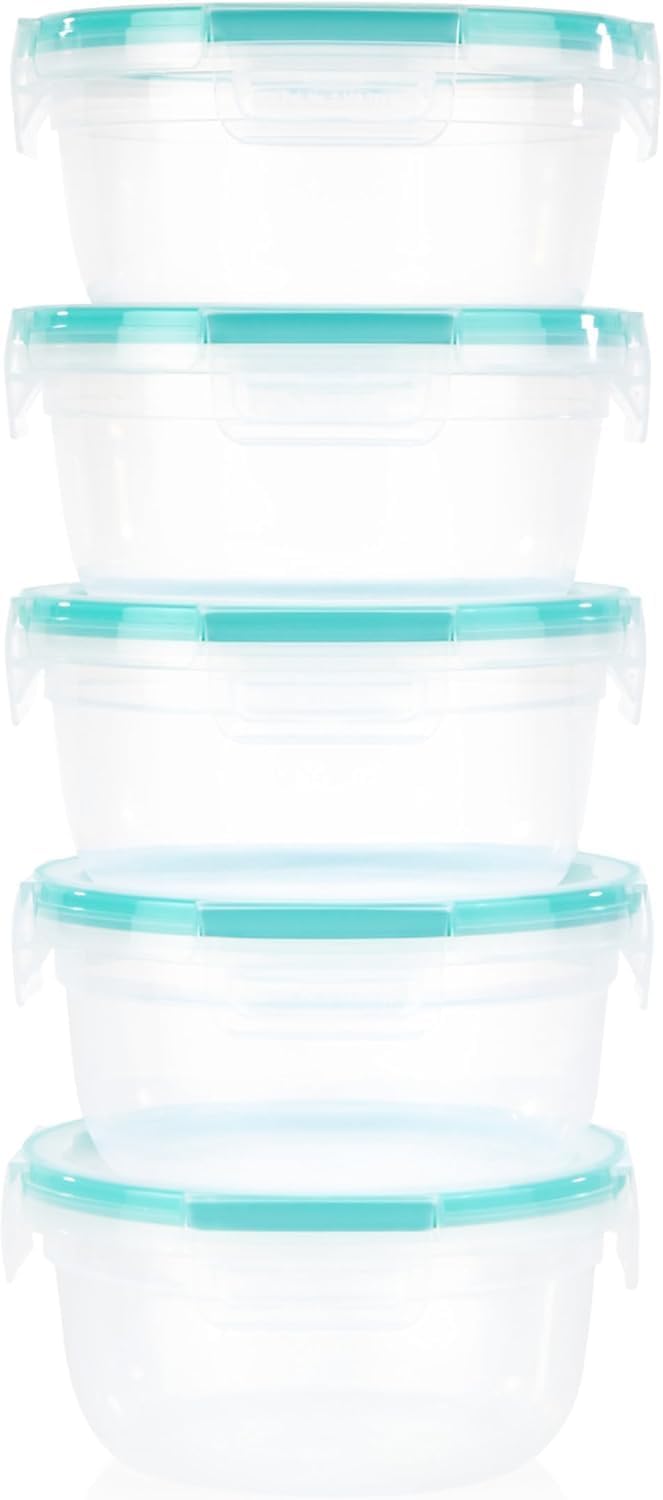 Snapware Plastic Total Solutions (14-Pack, Mixed Sizes) Food Storage Containers Set, Airtight & Leakproof Plastic Locking BPA-Free Lids Tupperware, Freezer Dishwasher Microwave Safe