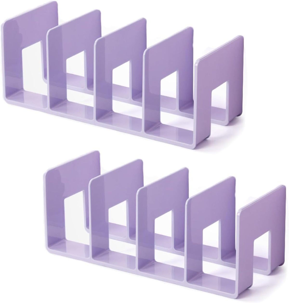 2 Pcs Purse Organizer for Closet, Acrylic Clear Purse Storage Organizers, Closet Organizers and Storage Purse Handbag Divider Holder, 4 Sections Purse Organizers Dividers in Bedroom Office (purple)