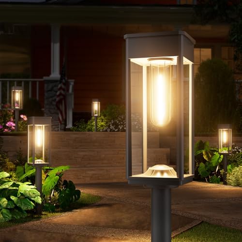 NEWMESSI 8 Pack Bright Solar Pathway Lights Outdoor,IP65 Waterproof Auto On/Off Solar Garden Light Path Lights Solar Powered for Outside Yard Path Lawn Walkway Driveway Landscape Lighting Patio Decor