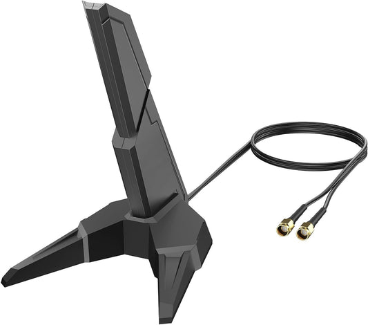 External WiFi 6E Tri-Band Antenna RP-SMA Male Connector Gaming Antenna