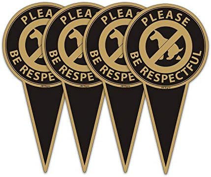 Please Be Respectful (4Pack)12"x6" No Dog Poop Yard Metal Signs Double Sided No Pooping Dog Sign UV Protected and Weatherproof Stop Dogs from Pooping or Peeing On Your Lawn Yard Sign