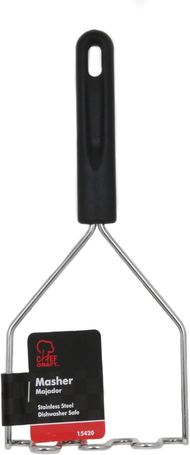 Chef Craft Basic Stainless Steel Kitchen Tool and Utensil Set, 8 Piece Set, Black