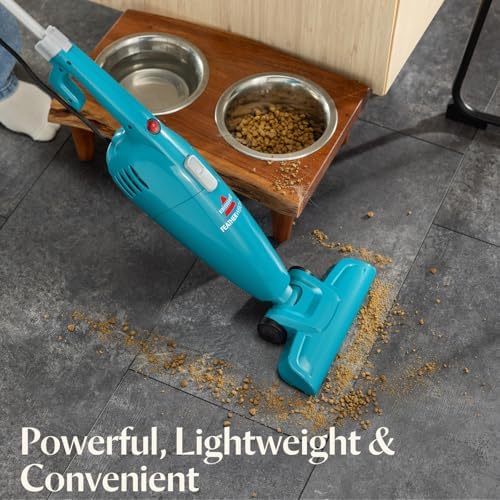 Bissell 2033 Featherweight Stick Lightweight Bagless Vacuum and Electric Broom with Crevice Tool for Hard Floors and Carpets, Blue