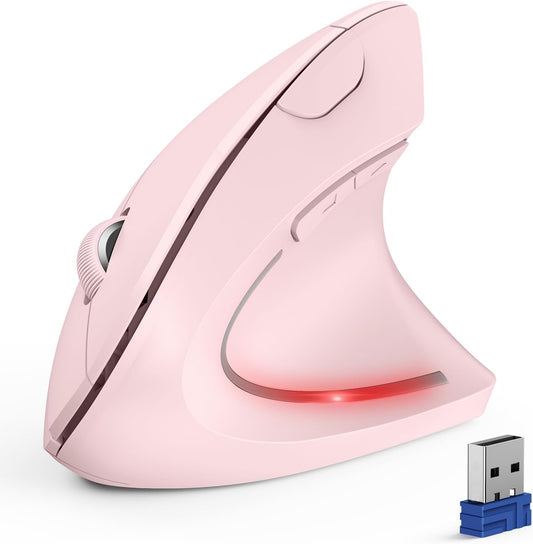 TECKNET Ergonomic Mouse, 4800 DPI Wireless Bluetooth Vertical, 3-Device