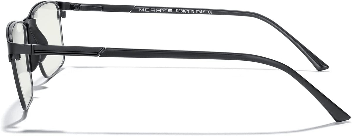 MERRY'S Reading Glasses - Fashion Blue Light Blocking Glasses Metal Frame Spring Hinge Readers for Men Eyeglasses
