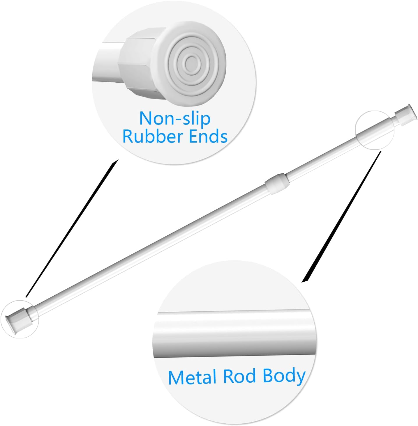 RV & Camper Adjustable Tension Rods 12"-19.5" - Essential Organizer Bars for Travel Trailers, Campers, and RVs Kitchens and Closets Must-Have, 6 Pack