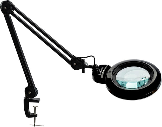 Bifocal Magnifying Lamp with Clamp, 5D with 20D, Black