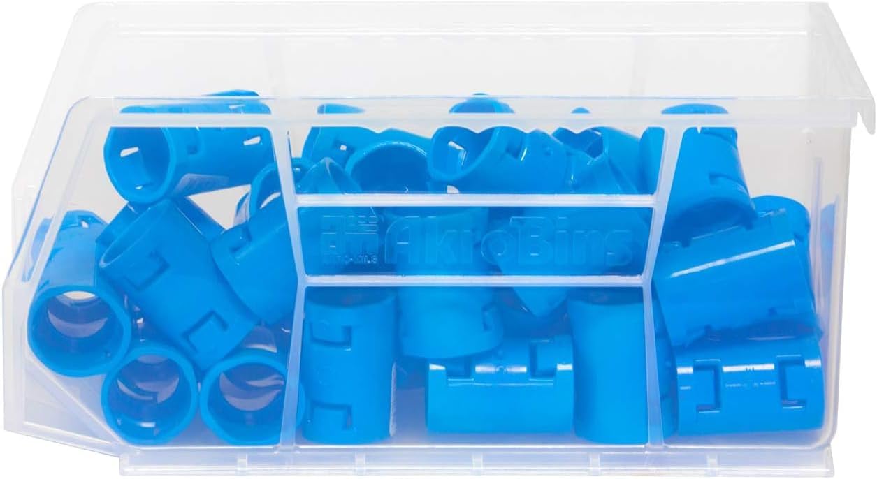 Akro-Mils 30230 AkroBins Plastic Storage Bins, Space-Saving Stackable Bins for Garage, Pantry, Craft Organization, 11" x 5" x 5", Clear, 12-Pack