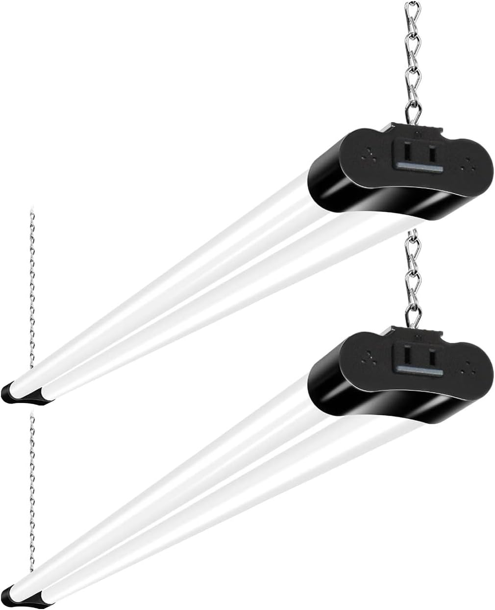 hykolity 2 Pack 4FT Linkable LED Shop Light for Garage, 4400lm, 4FT 42W Utility Light Fixture, 5000K Daylight LED Workbench Light with Plug, Hanging or Surface Mount, White - ETL