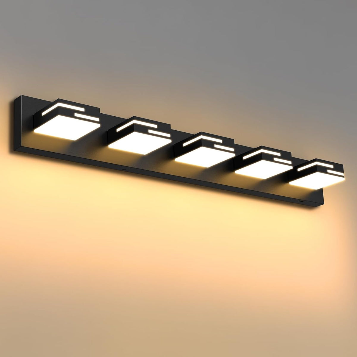 LED Modern Bathroom Vanity Light Fixtures, Dimmable Gold Vanity Lights for Bathroom Lighting Fixtures Over Mirror, with 360° Rotatable Heads 3-Light 22-inch (Cool White 6000K)