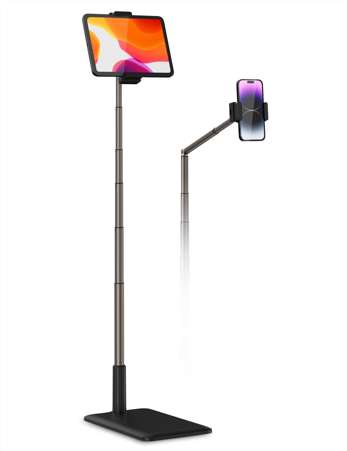 Viozon Tablet Floor Stand-Flexible Long Arm Tablet&Phone Holder,360° Angle Adjustable,Aluminum Alloy,Bedside,Sofaside,Desk,Compatible with 3.5-11 inches iPad,Kindle, iPhone 16 15 Plus/Pro Max -White