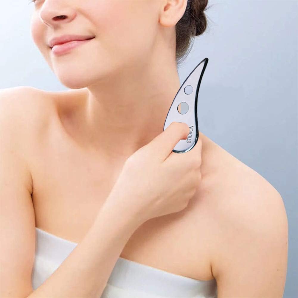 STICKON Stainless Steel Gua Sha Scraping Massage Tool IASTM Tools Great Soft Tissue Mobilization Tool (H Shape)