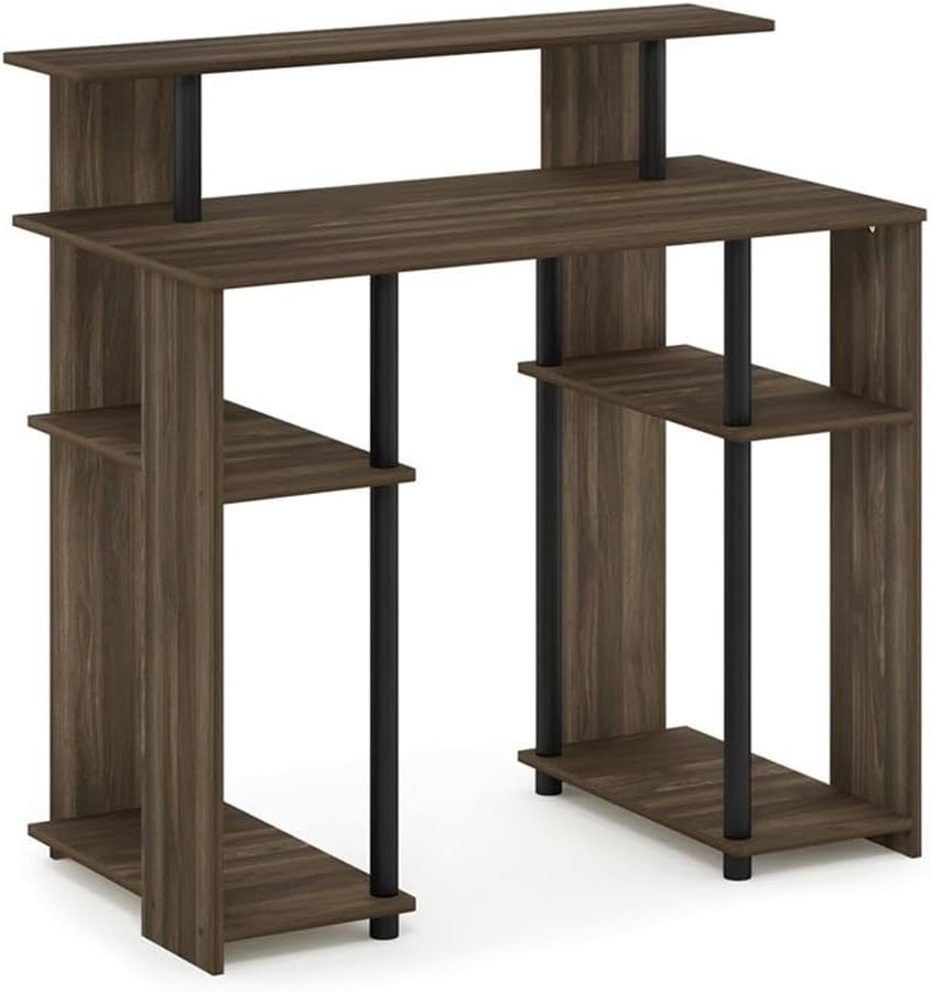 Furinno JAYA Simple Design Computer Writing Desk, French Oak Grey/Black