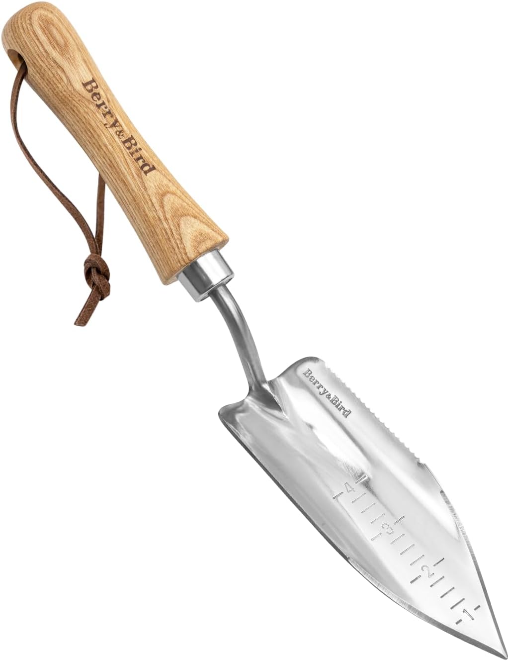 Berry&Bird Perennial Spade, 21.6''Long Trowel for Gardening Root Cutting Tool with Sharp Stainless Steel Blade, Wooden Handle Small Shovel Hand Edger Garden Tool for Planting, Digging & Transplanting