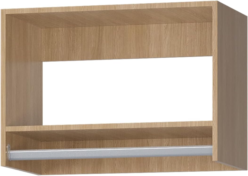 ROOMTEC 31.5" Tall Hanging Closet Unit, Modular Closet System with Hanging Rod, Wardrobe Organizer for Bedroom or Walk-in Closet, Wall Mounted, Customizable Clothes Storage Unit, Wood