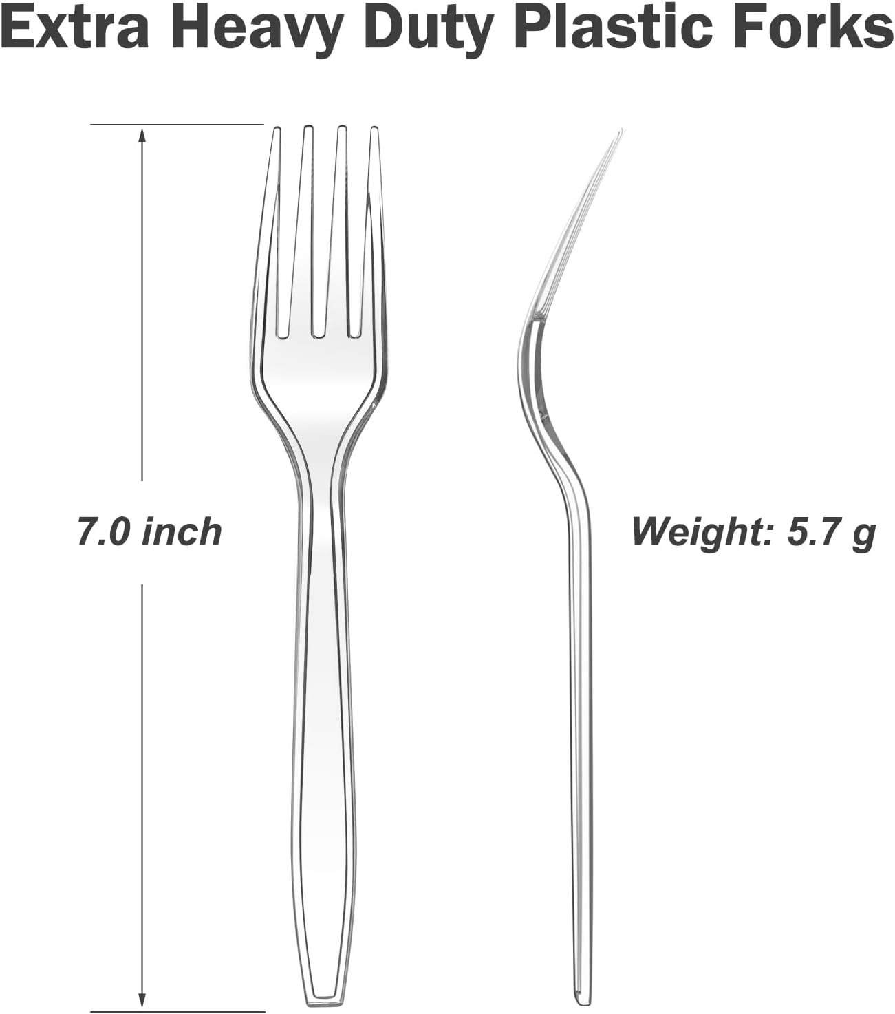 Dealusy 360 Count Extra Heavy Duty Clear Plastic Forks Disposable, BPA-Free, Heat Resistant, Solid and Durable Disposable Forks Bulk, Premium Plastic Forks heavy duty for Party Supply