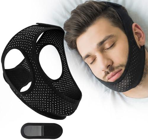 Sleep Apnea Devices丨Comfortable Chin Strap for Sleeping - Improve Sleep Quality, Simple & Adjustable Design for Men and Women (21 Inches,Black)