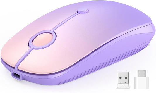 VssoPlor Type C Wireless Mouse, USB C MacBook Wireless Mouse, Purple