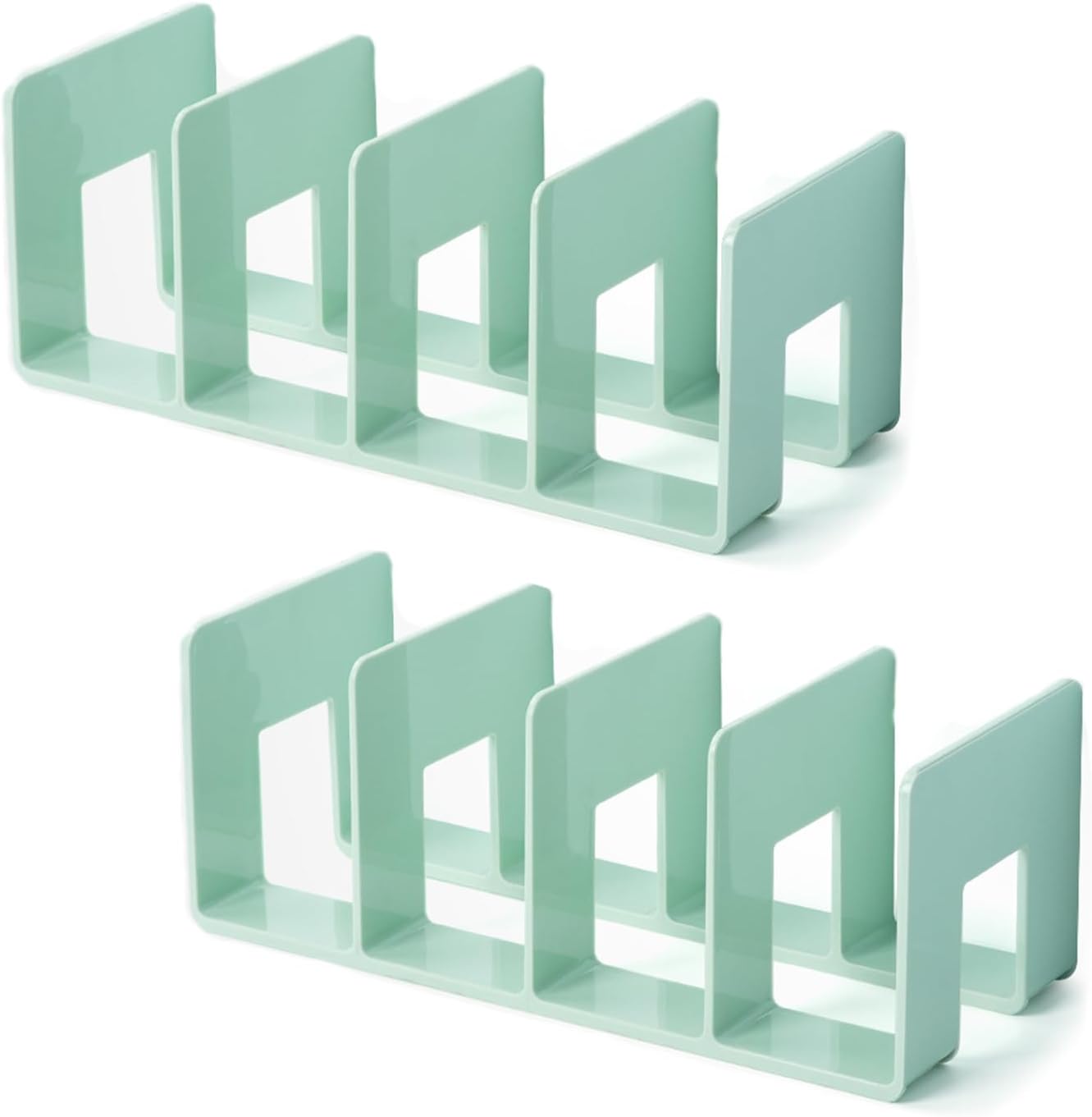 2 Pcs Purse Organizer for Closet, Acrylic Clear Purse Storage Organizers, Closet Organizers and Storage Purse Handbag Divider Holder, 4 Sections Purse Organizers Dividers in Bedroom Office (green)