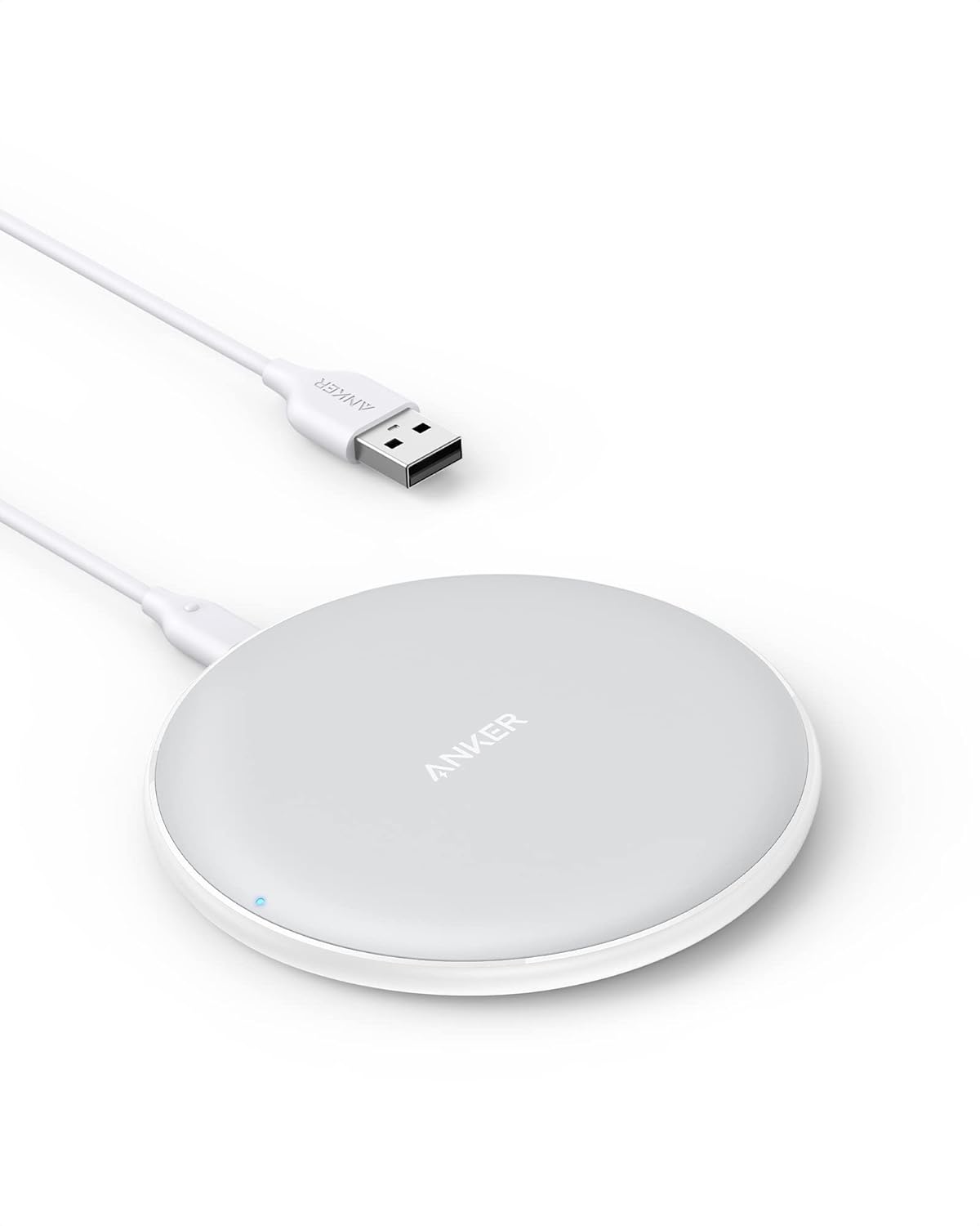 Anker 313 Wireless Charger (Pad), Qi-Certified, 10W Max Fast Charging for Samsung, Compatible with iPhone 16 Plus/15 Plus/14 Plus/12, AirPods (No AC Adapter, Not MagSafe Magnetic Charging Compatible)