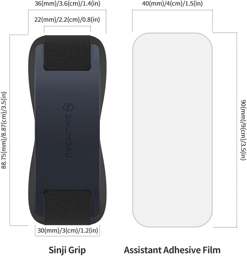 Sinjimoru Phone Grip with Silicone Band – Comfortable One-Hand Holder & Kickstand for Smartphones, Tablets, and eReaders for iPhone, Android, and Kindle Sinji Grip Silicone Midnight Blue