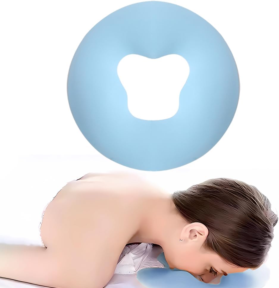 OULIGET Silicone Face Massage Pillow,SPA Beauty Face Relax Headrest,Salon Skin Care Soft Overlay Travel Head Support,Black