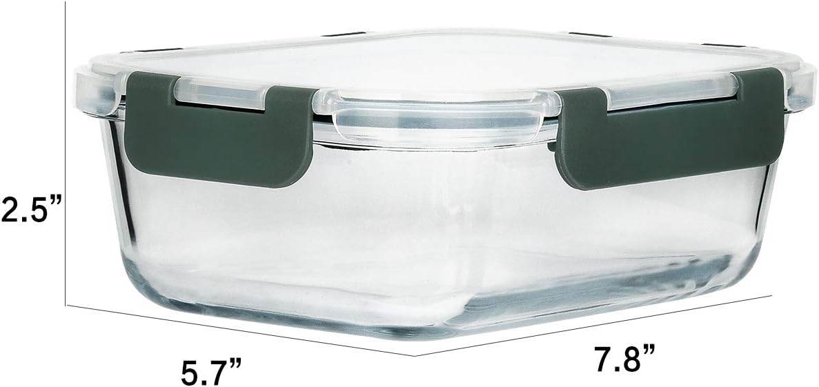 M MCIRCO [8-Pack,30 oz] Glass Meal Prep Containers,Glass Food Storage Containers,Airtight lunch Containers with Lids, Microwave, Oven, Freezer and Dishwasher