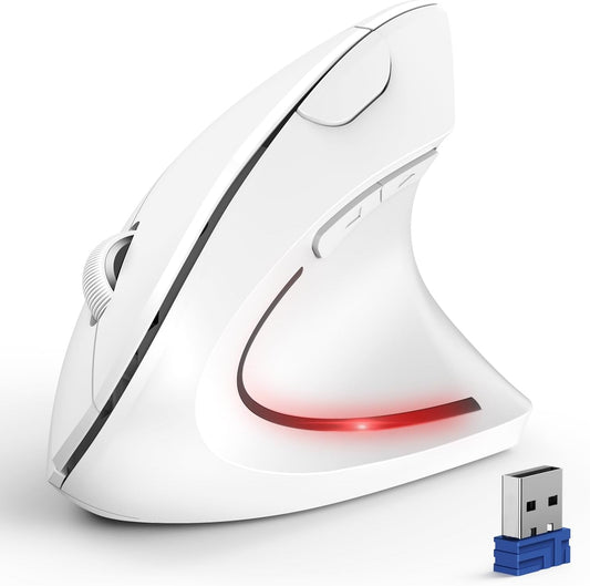 TECKNET Ergonomic Mouse, 4800 DPI Wireless Bluetooth Vertical, 3-Device
