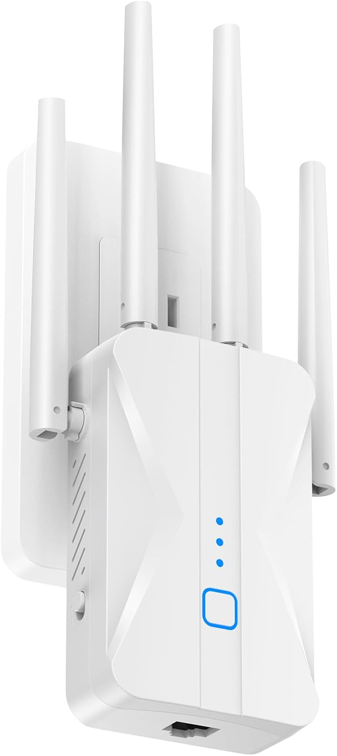 ROQRL WiFi Extender 2026 AC1200 Dual Band 5GHz/2.4GHz Signal Booster Up to 15,999 Sq.ft, 3-in-1 Wireless Repeater Router Amplifier for Home with Ethernet Port