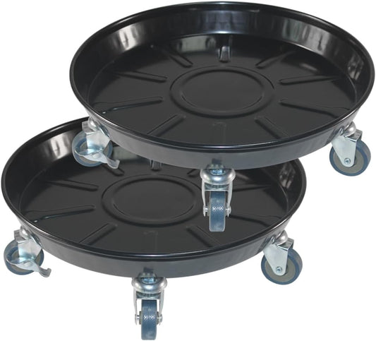 2 Pack 14" Heavy Duty Plant Dolly with Wheels, 280lbs Metal Rolling Plant Stand with Casters, Round Wheeled Planter Caddy Roller Base Carry Potted Tree Flower Pot for Indoor Outdoor Garden, Black