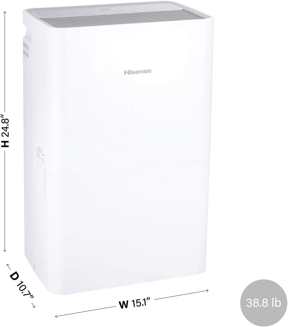 Hisense 50 Pint Portable Dehumidifier, Energy Efficient Quiet Humidity Absorber Moisture Extractor for Bathroom Bedroom Garage Attic Large Home House Crawl Space Closet