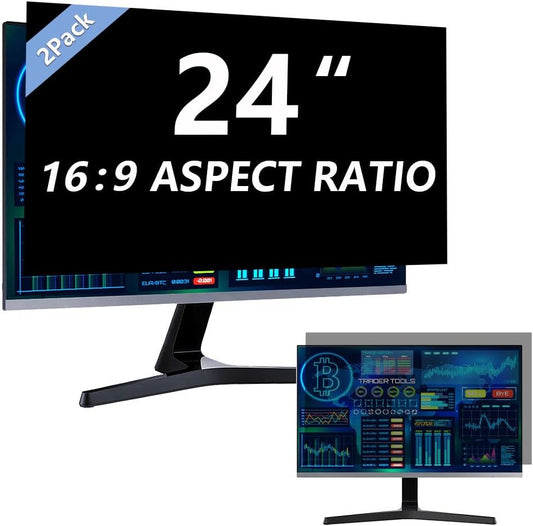 2 Pack Computer Privacy Screen 24 Inch for 16:9 Widescreen Monitor
